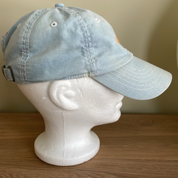 TOMMY BAHAMA BASEBALL CAP Washed-Out Blue Embroidered Orange Marlin Logo - Picture 8 of 12
